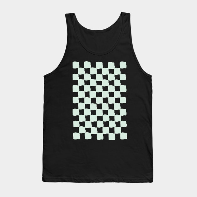 small checkered mint, Checkerboard Check Checkered, small checks, pastel green, cream and mint, western, prairie, aesthetic, retro, vintage, cowgirl Tank Top by blomastudios